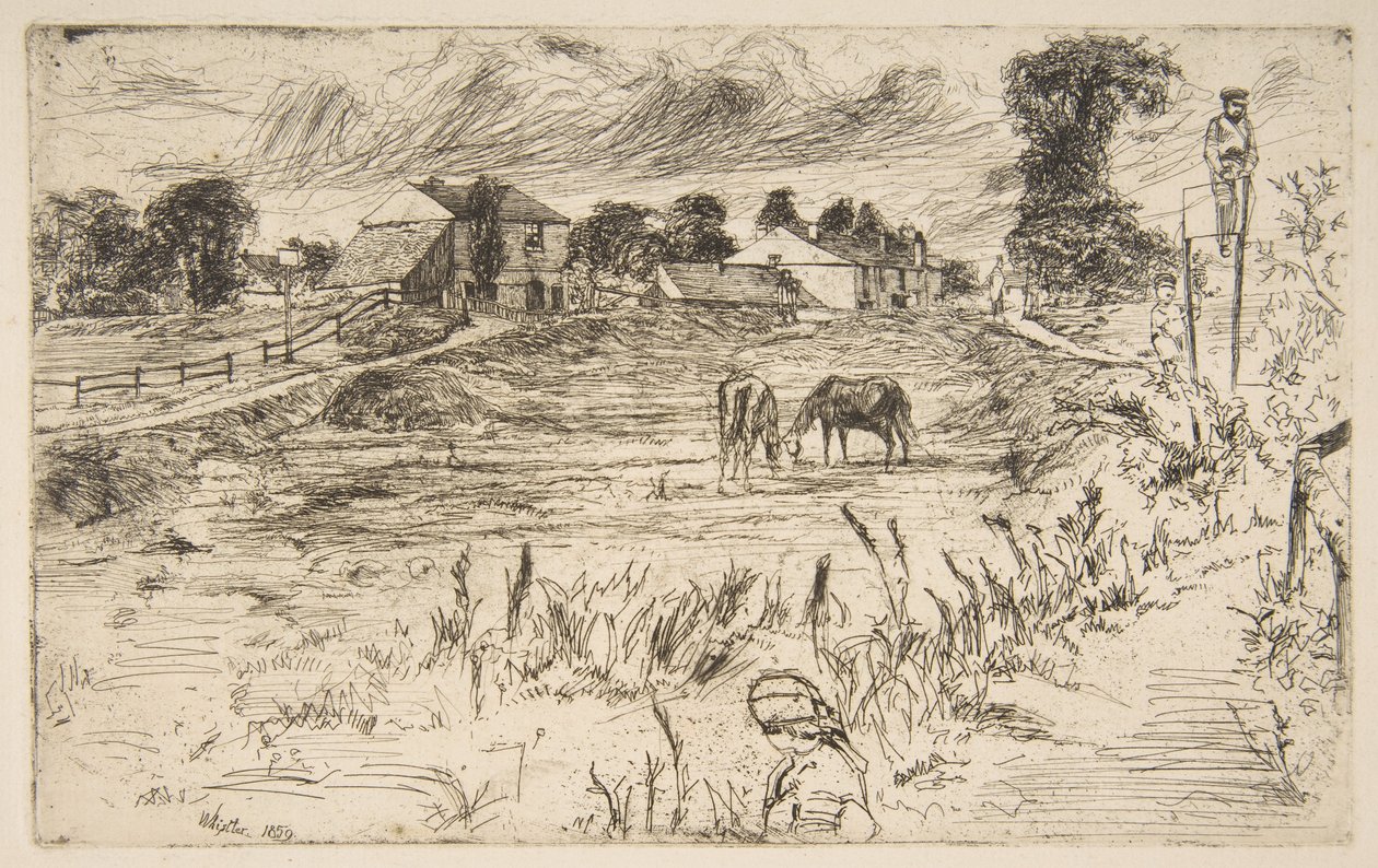 Landskab med hesten af James McNeill Whistler