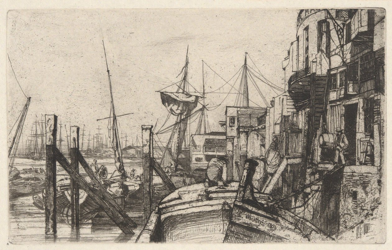 Limehouse, fra serien »Thames Set« (En serie på seksten raderinger af motiver fra Themsen og andre emner) af James McNeill Whistler