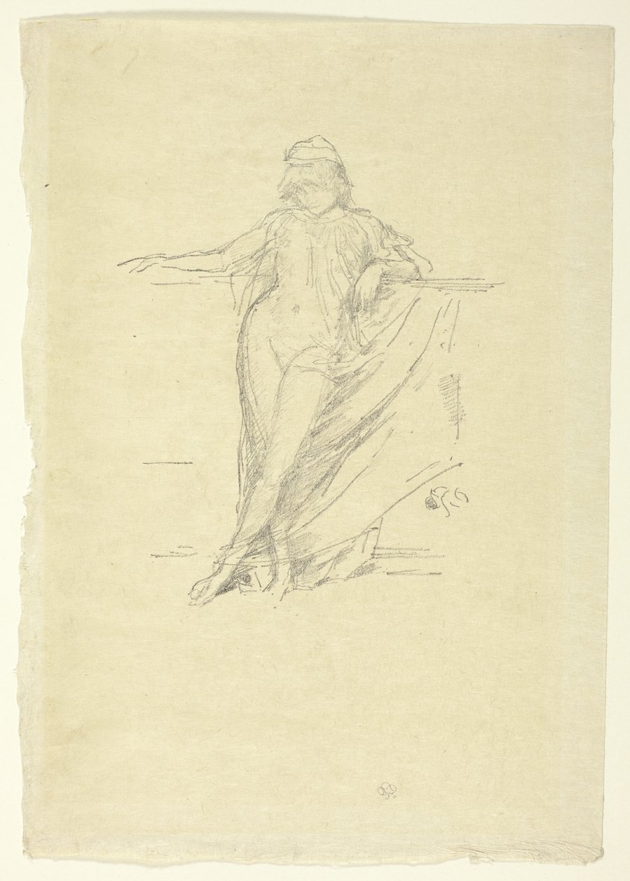Lille draperet figur, skæv af James Abbott McNeill Whistler