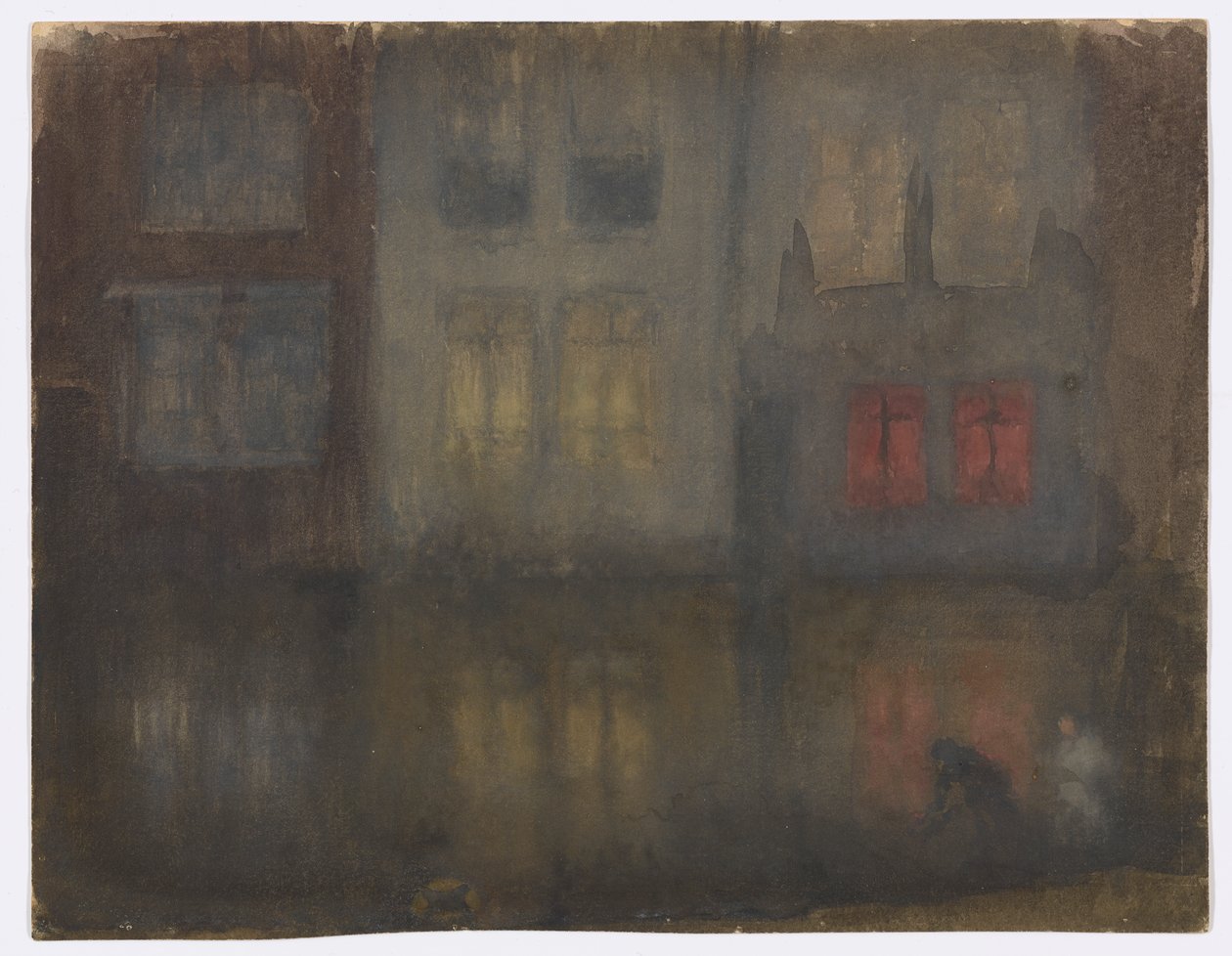 Nocturne: Black and Red-Back Canal, Holland af James Abbott McNeill Whistler