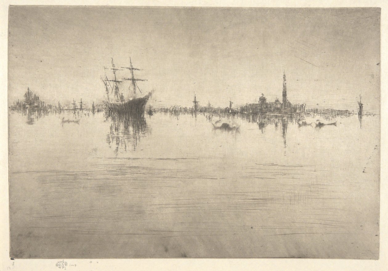 Nocturne, fra den første Venedig-serie (Venedig, en serie på tolv raderinger) af James McNeill Whistler