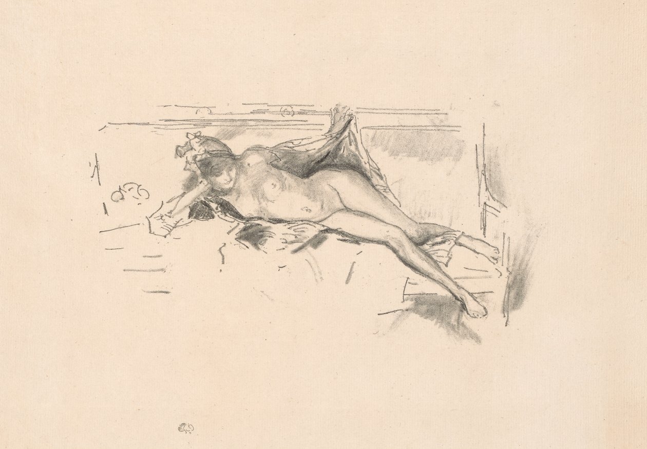 Nøgenmodel, liggende af James Abbott McNeill Whistler