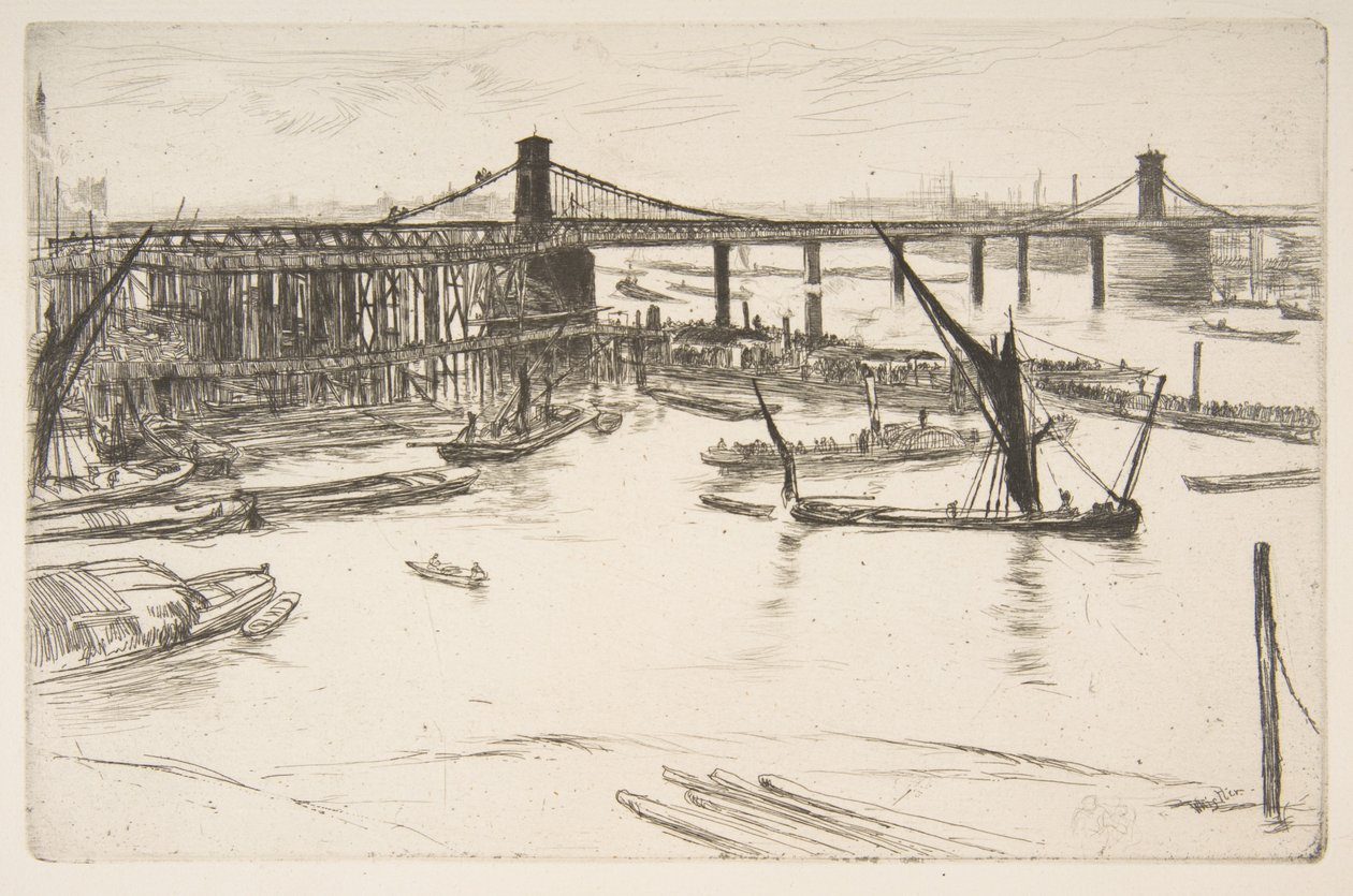 Gamle Hungerford Bridge af James McNeill Whistler