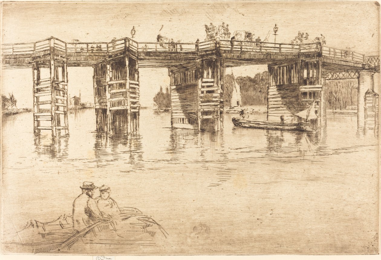 Den gamle Putney Bridge af James Abbott McNeill Whistler