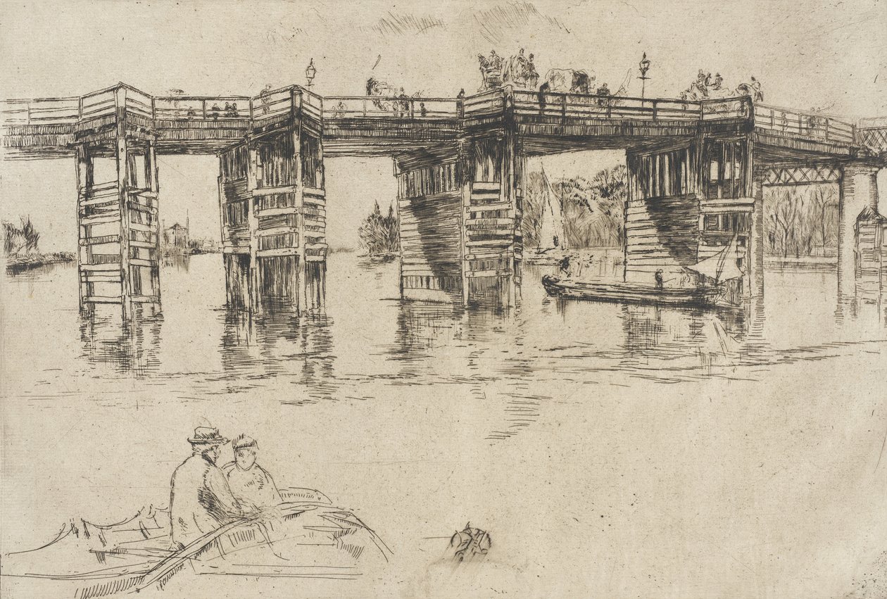 Den gamle Putney Bridge af James McNeill Whistler