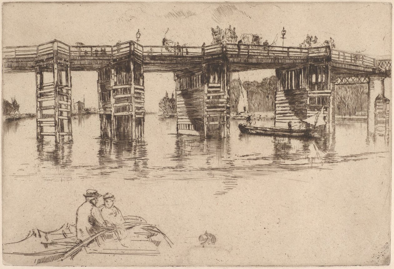 Den gamle Putney Bridge af James McNeill Whistler
