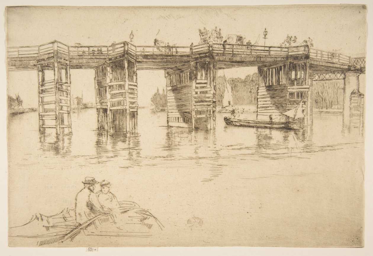 Den gamle Putney Bridge af James McNeill Whistler