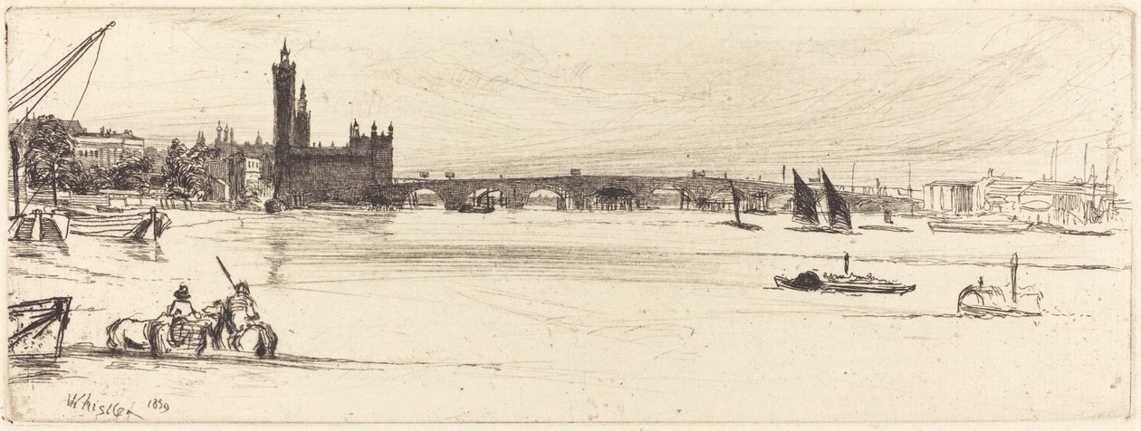Old Westminster Bridge af James Abbott McNeill Whistler