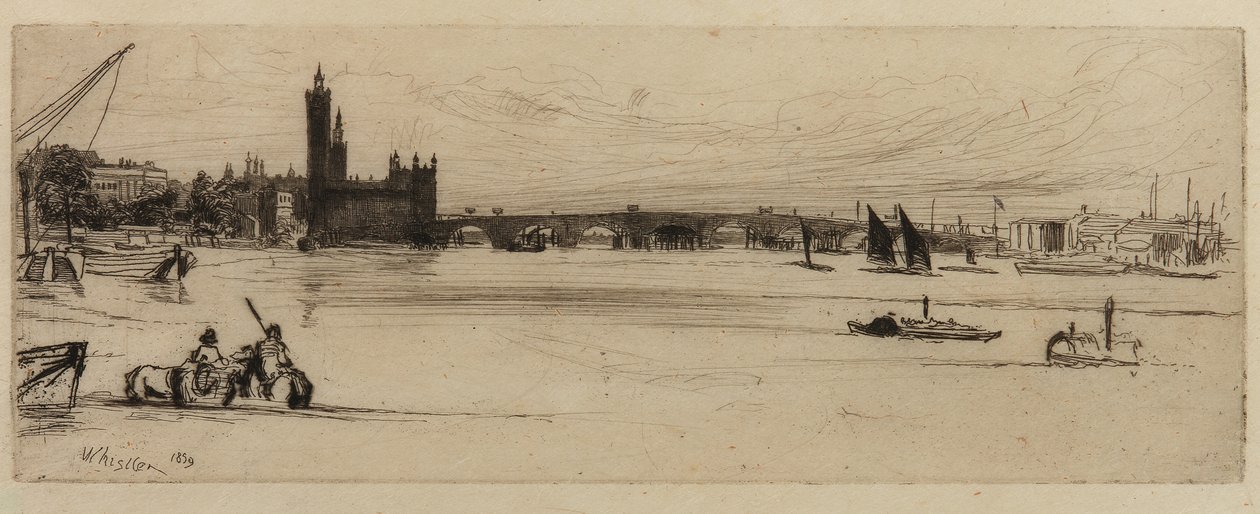 Old Westminster Bridge af James Abbott McNeill Whistler