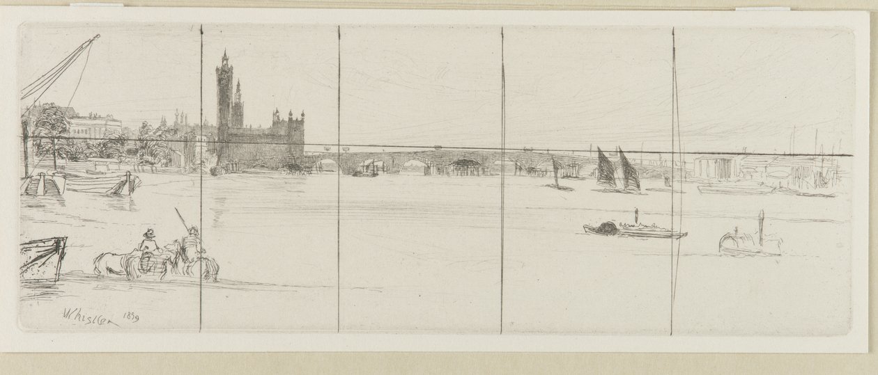 Old Westminster Bridge af James Abbott McNeill Whistler