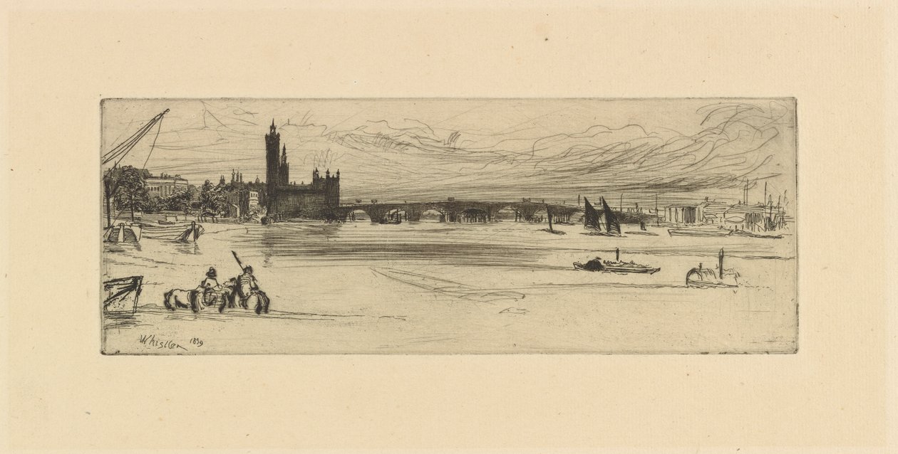 Old Westminster Bridge af James Abbott McNeill Whistler