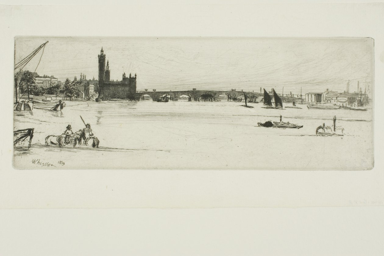 Old Westminster Bridge af James Abbott McNeill Whistler
