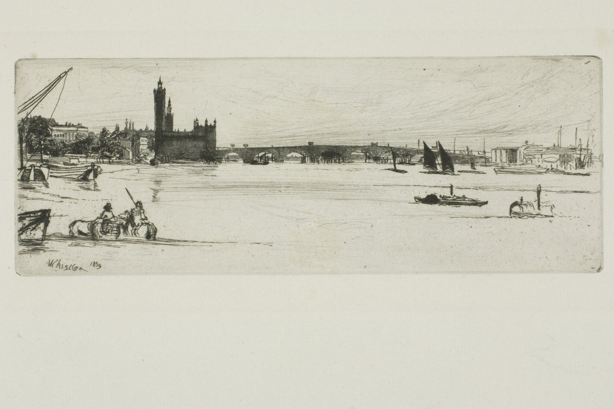 Old Westminster Bridge af James Abbott McNeill Whistler