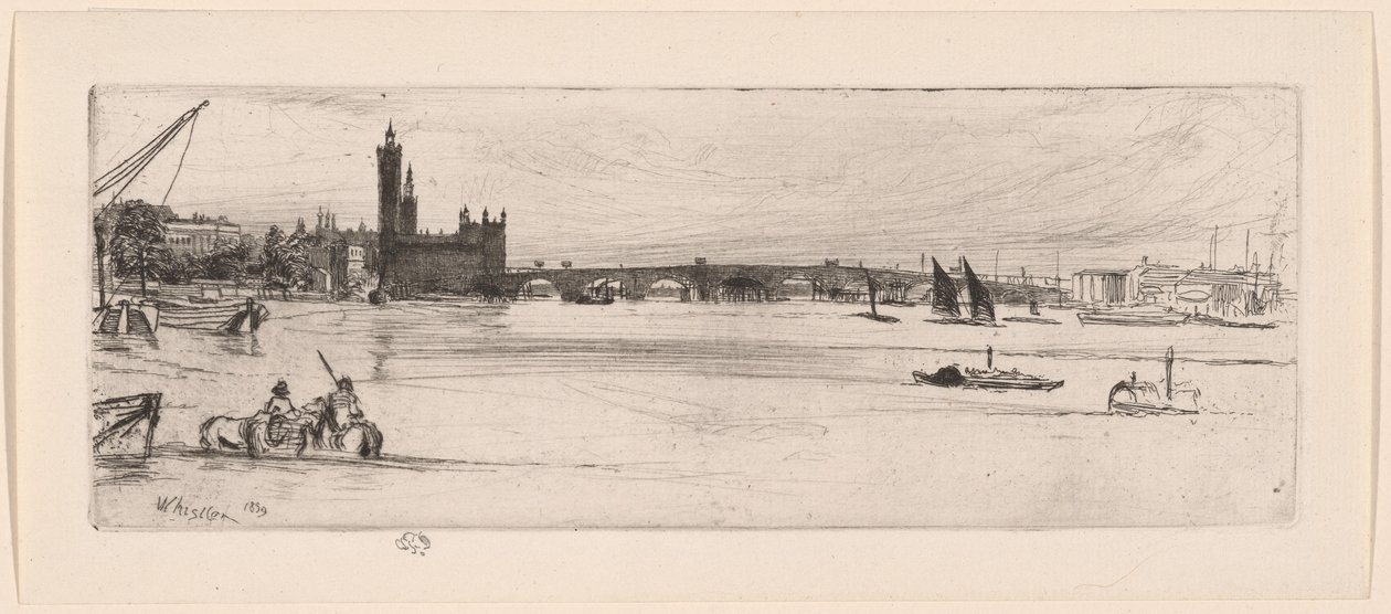 Old Westminster Bridge af James Abbott McNeill Whistler
