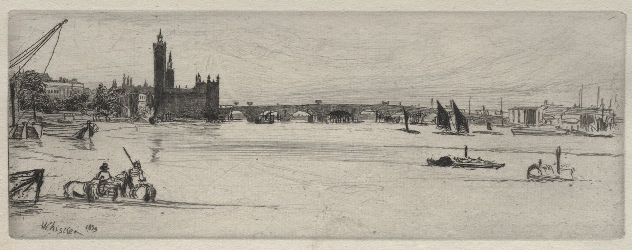 Den gamle Westminster Bridge af James McNeill Whistler