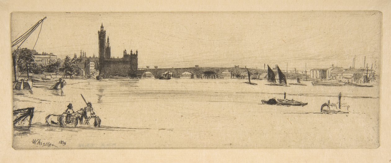 Den gamle Westminster Bridge af James McNeill Whistler