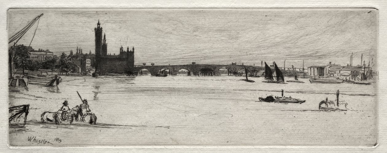 Den gamle Westminster Bridge af James McNeill Whistler
