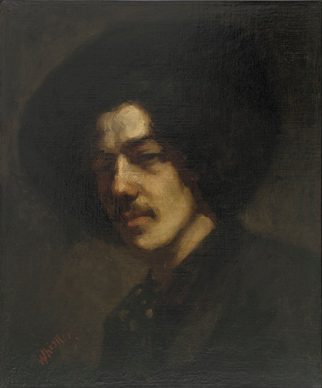 Portræt af Whistler med hat af James Abbott McNeill Whistler