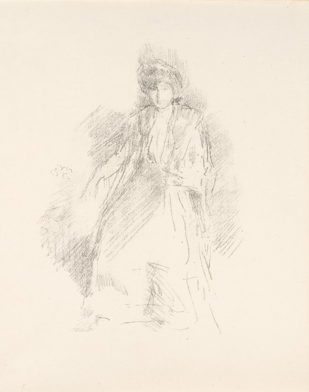 Portræt af en ung kvinde iført hat [Miss Seaton] af James Abbott McNeill Whistler
