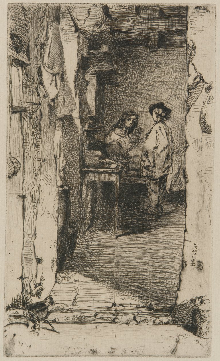 Rag Pickers, Mouffetard District, Paris af James Abbott McNeill Whistler