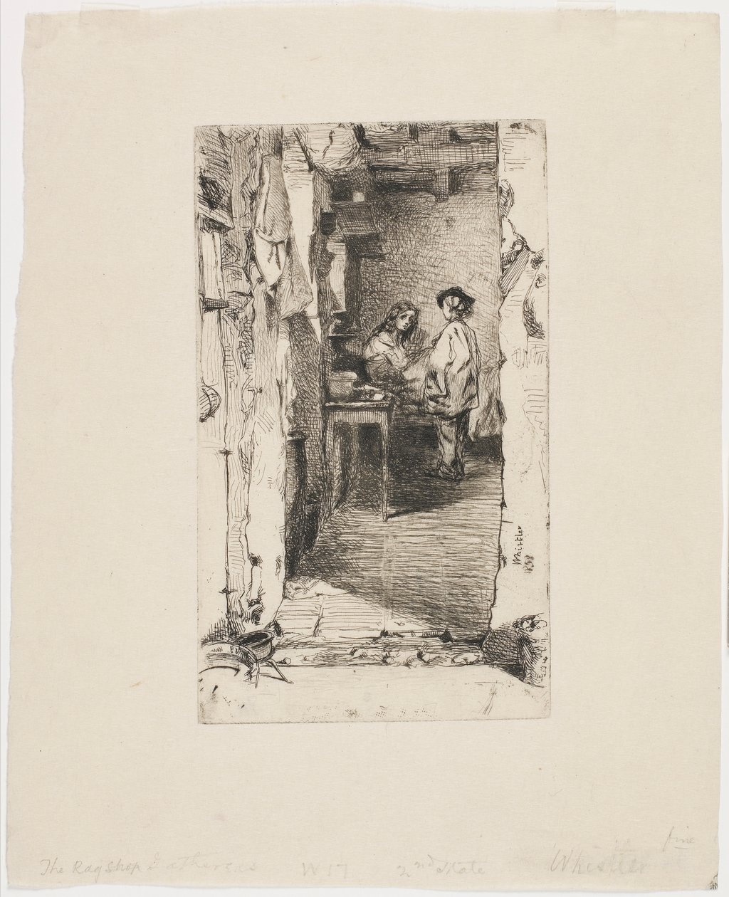 Rag Pickers, Mouffetard District, Paris af James Abbott McNeill Whistler
