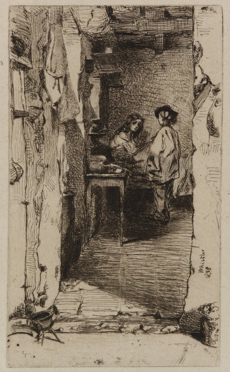 Rag Pickers, Mouffetard District, Paris af James Abbott McNeill Whistler