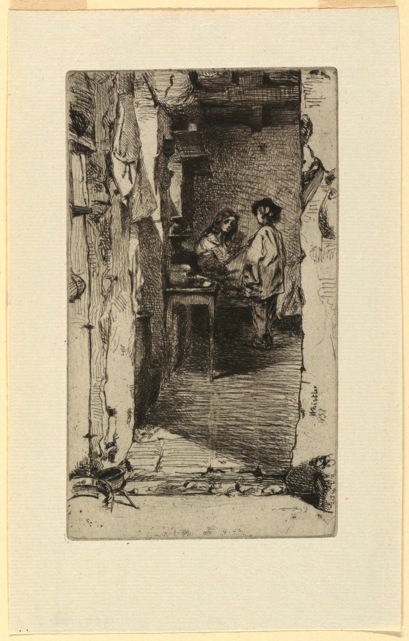 Rag Pickers, Mouffetard District, Paris af James Abbott McNeill Whistler