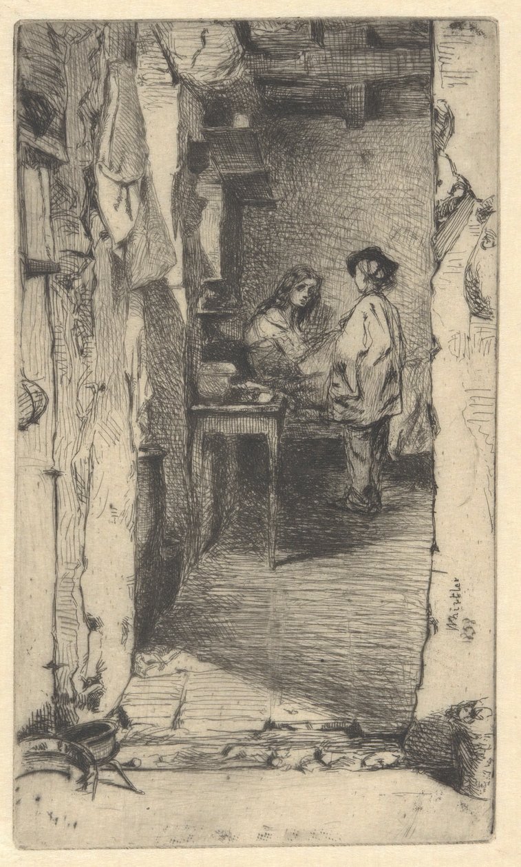 Rag Pickers, Mouffetard District, Paris af James Abbott McNeill Whistler