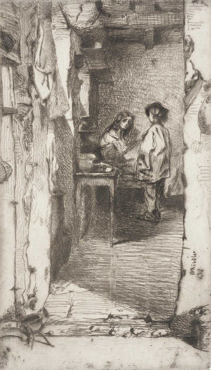 Kludesamlere, Quartier Mouffetard, Paris af James McNeill Whistler
