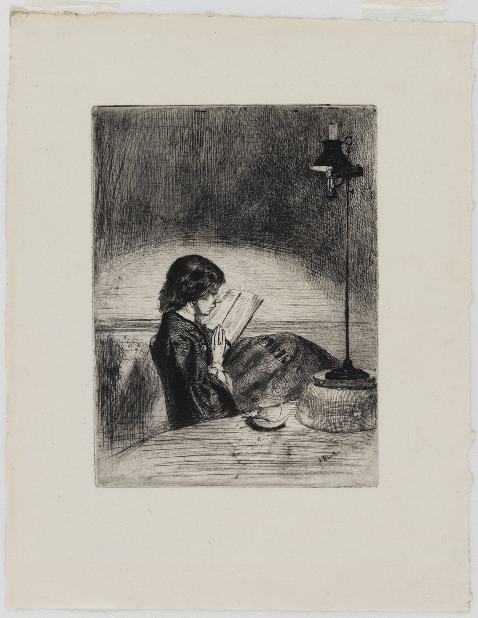 Læsning af Lamplight af James Abbott McNeill Whistler