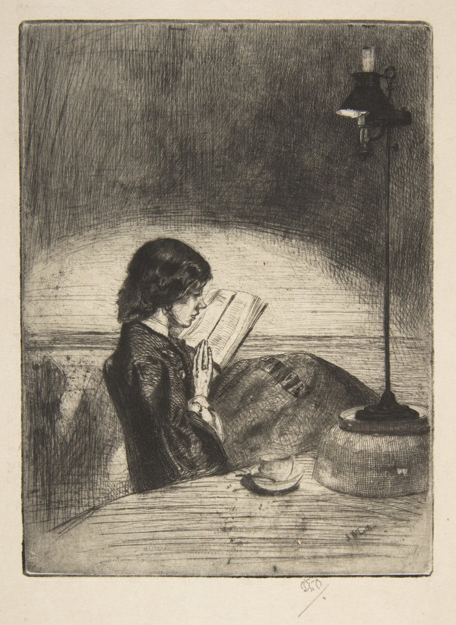 Læsning ved lampelys af James McNeill Whistler