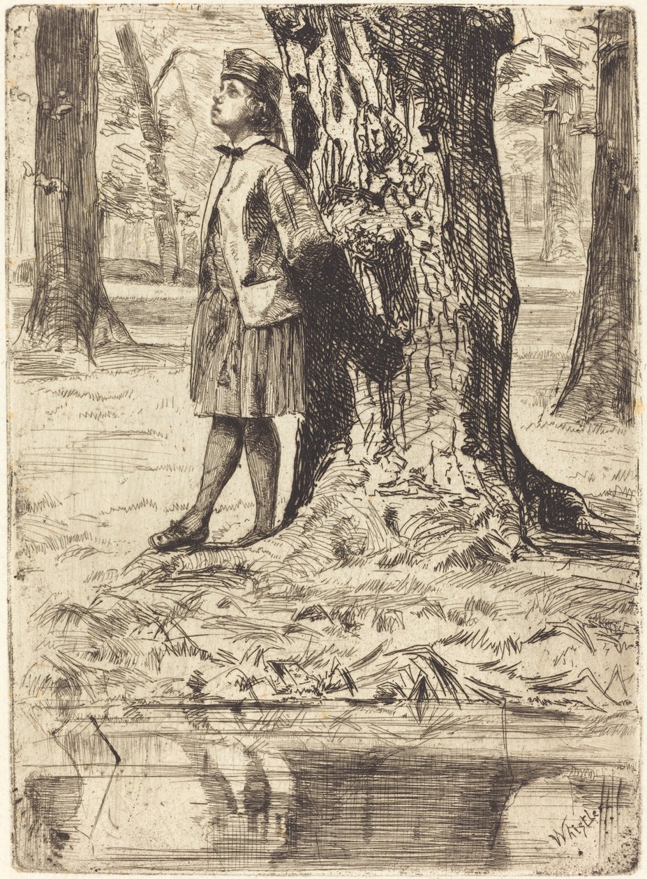Seymour står under et træ af James Abbott McNeill Whistler