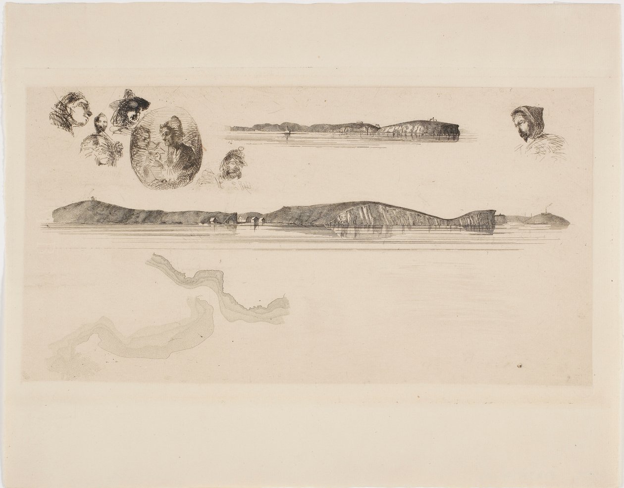 Skitser på Kystundersøgelsespladen af James Abbott McNeill Whistler
