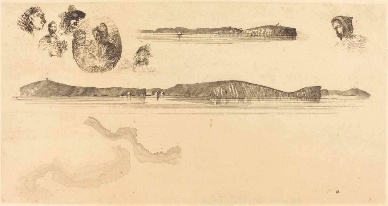 Skitser på Kystundersøgelsespladen af James Abbott McNeill Whistler