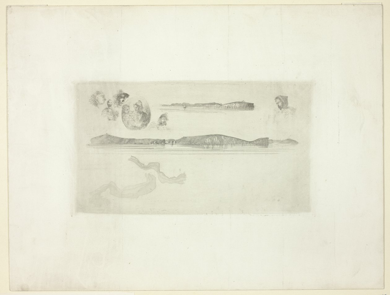 Skitser på Kystundersøgelsespladen af James Abbott McNeill Whistler