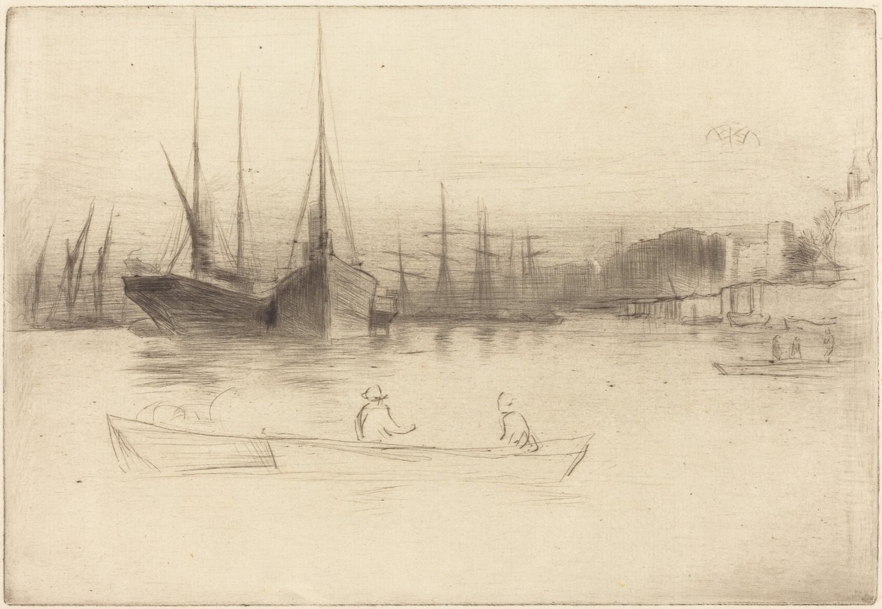 Dampskibe ud for Tower af James McNeill Whistler