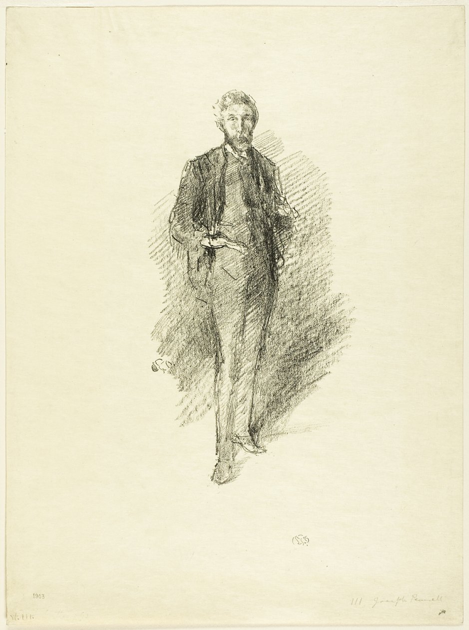 Studie: Joseph Pennell af James Abbott McNeill Whistler