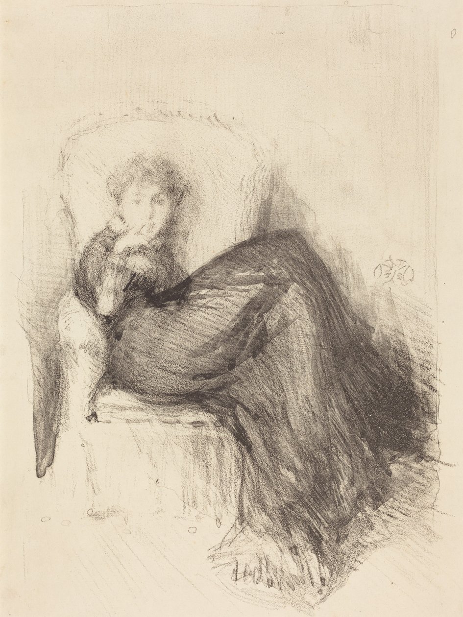 Studie: Maude siddende af James McNeill Whistler
