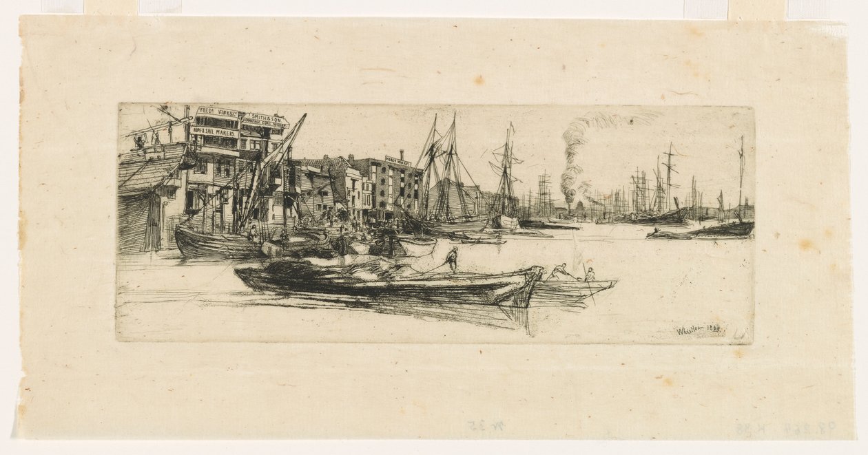 Thames Warehouses af James Abbott McNeill Whistler