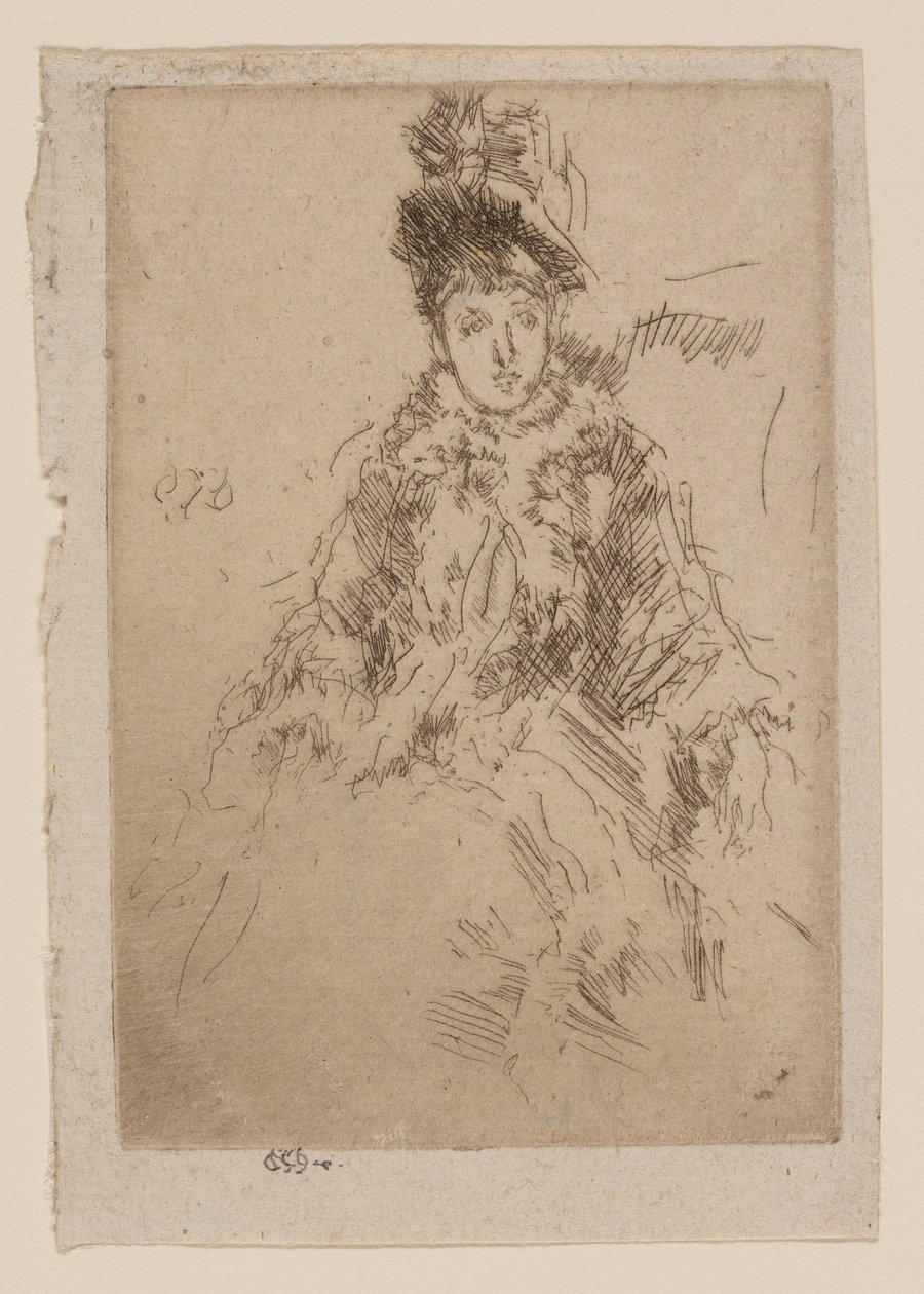 Fur Tippet: Miss Lenoir af James Abbott McNeill Whistler