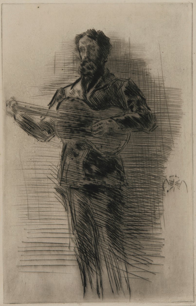 Guitarspilleren (M.W. Ridley) af James Abbott McNeill Whistler