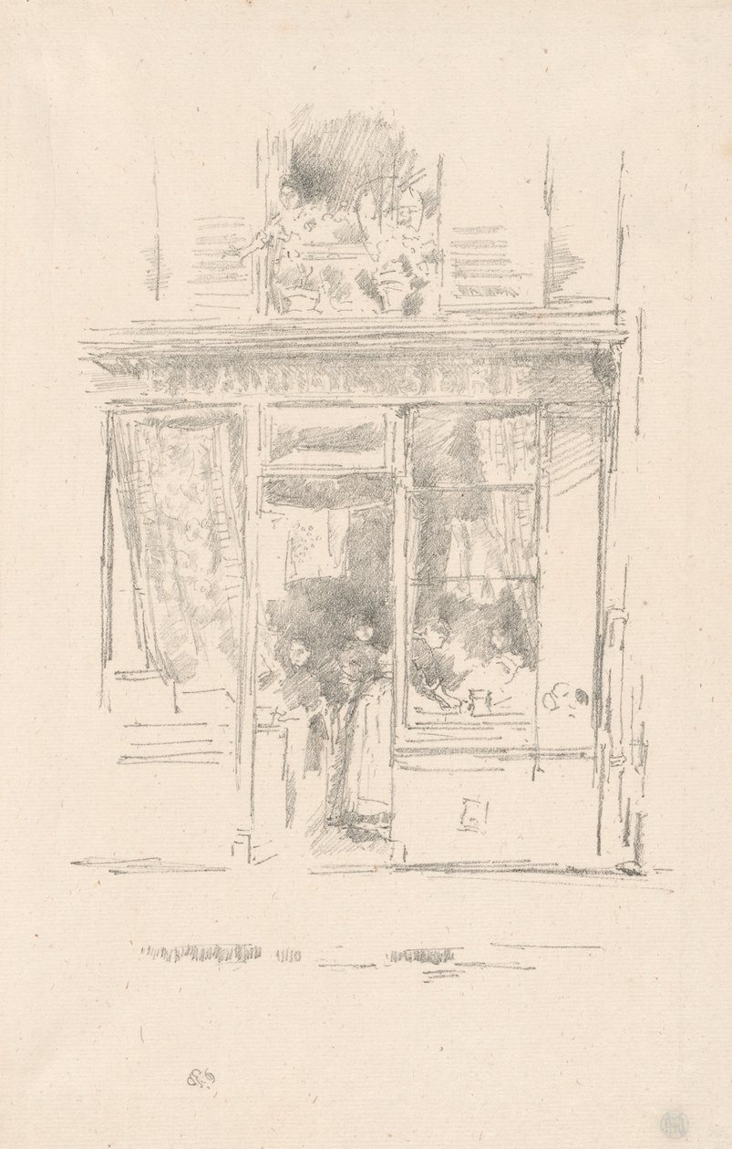 Laundande: "Vaskeriet af sted Dauphine" af James Abbott McNeill Whistler