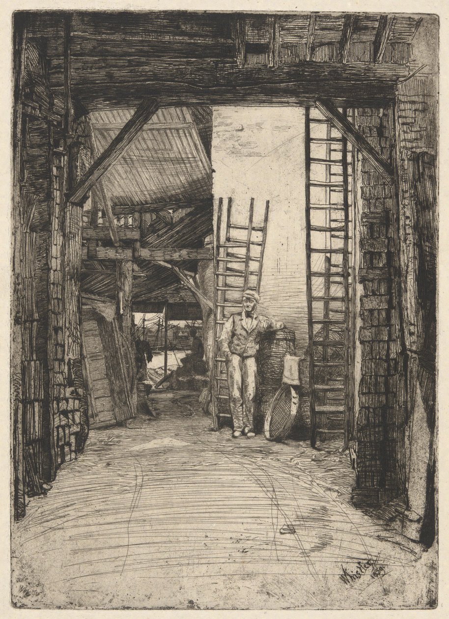 Kalkbrænderen fra Themsen-sættet (en serie af seksten ætsninger af scener på Themsen og andre emner) af James Abbott McNeill Whistler