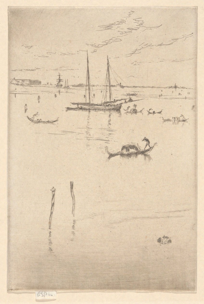 »Den lille lagune«, fra det første Venedig-sæt (Venedig, en serie på tolv raderinger) af James McNeill Whistler