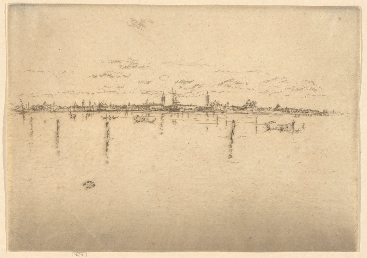 Det lille Venedig, fra det første Venedig-sæt (Venedig, en serie af tolv ætsninger) af James Abbott McNeill Whistler