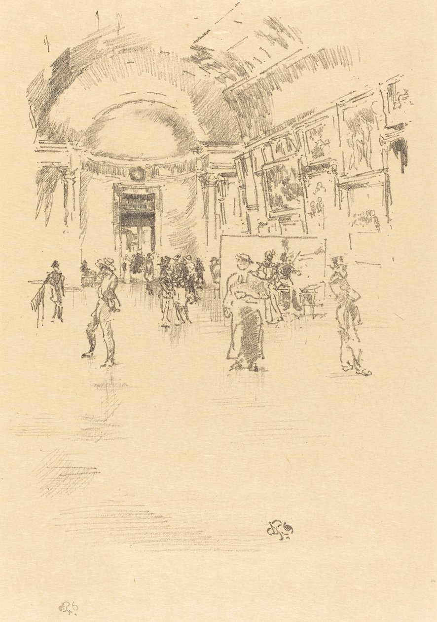 The Long Gallery, Louvre af James Abbott McNeill Whistler