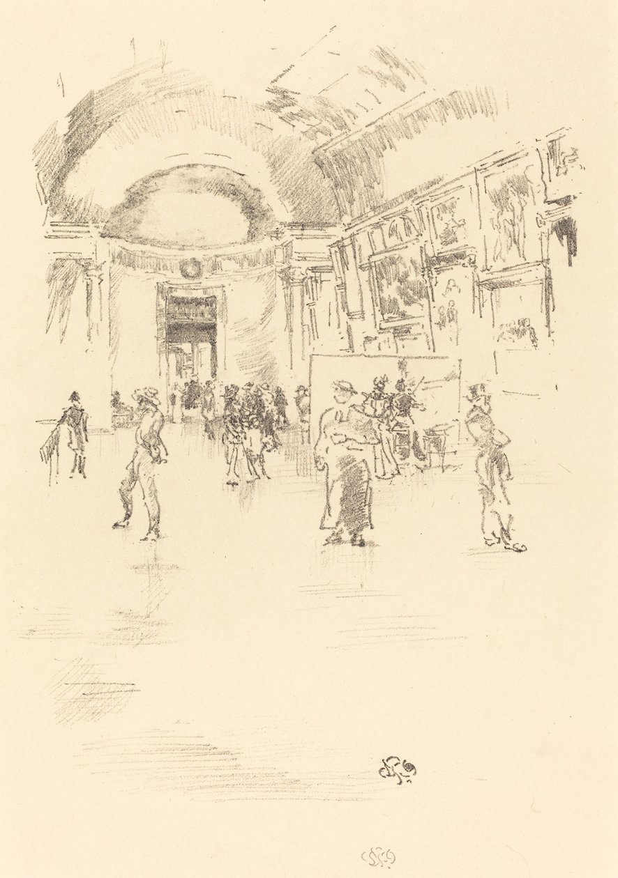 The Long Gallery, Louvre af James Abbott McNeill Whistler