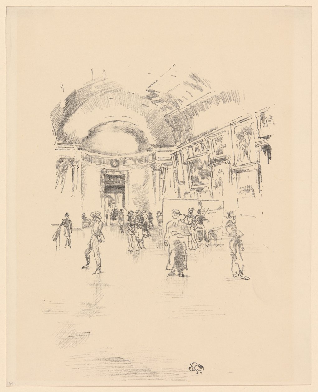 The Long Gallery, Louvre af James Abbott McNeill Whistler