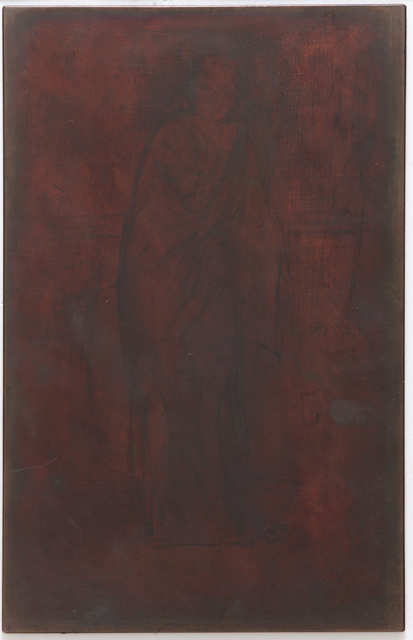 Modellen hviler: Trykplade/blok af James Abbott McNeill Whistler