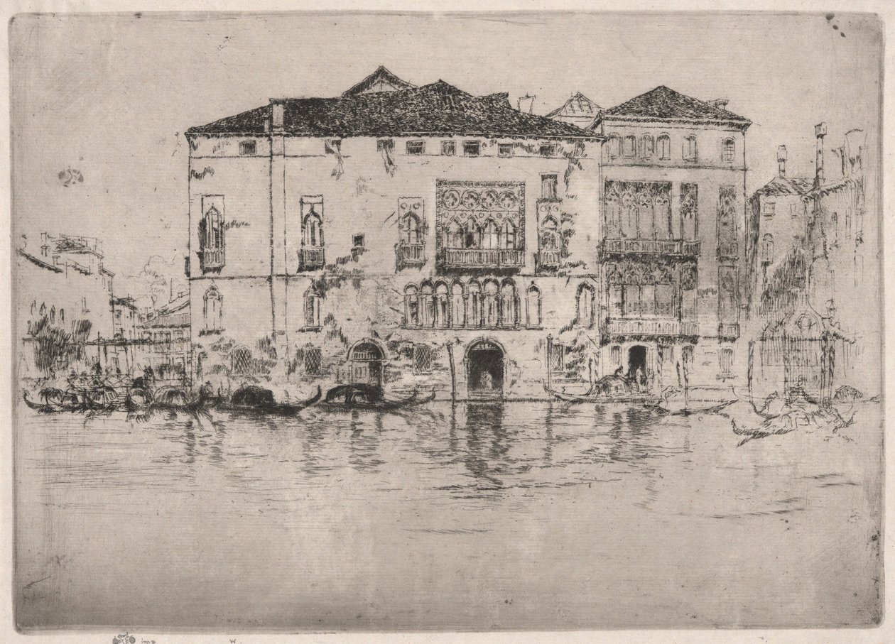Paladserne, fra det første Venedig-sæt (Venedig, en serie af tolv ætsninger) af James Abbott McNeill Whistler
